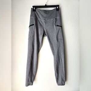 Gray Eddie Bauer Women's Athletic Leggings, Zipper Pockets, Interior Phone Slot